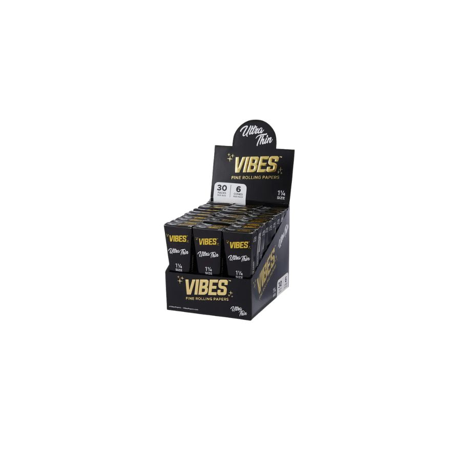 Display of Vibes rolling paper packs on a white background