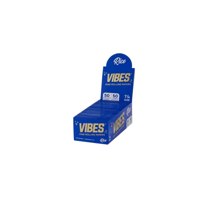 Box of Vibes rolling papers on a white background