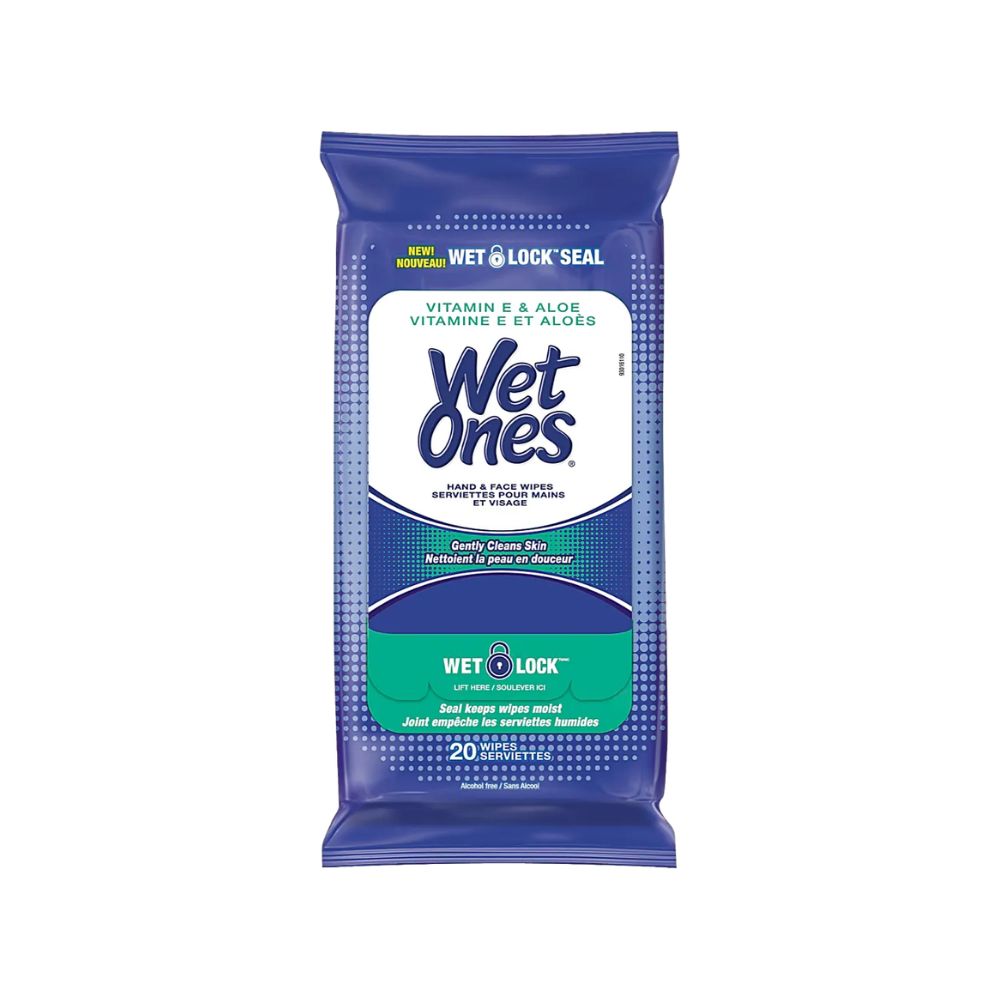 Wet Ones Vitamin E &amp; Aloe (10X20) white background