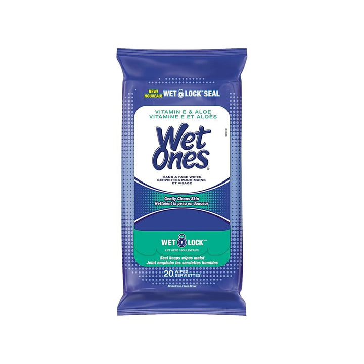 Wet Ones Vitamin E &amp; Aloe (10X20) white background