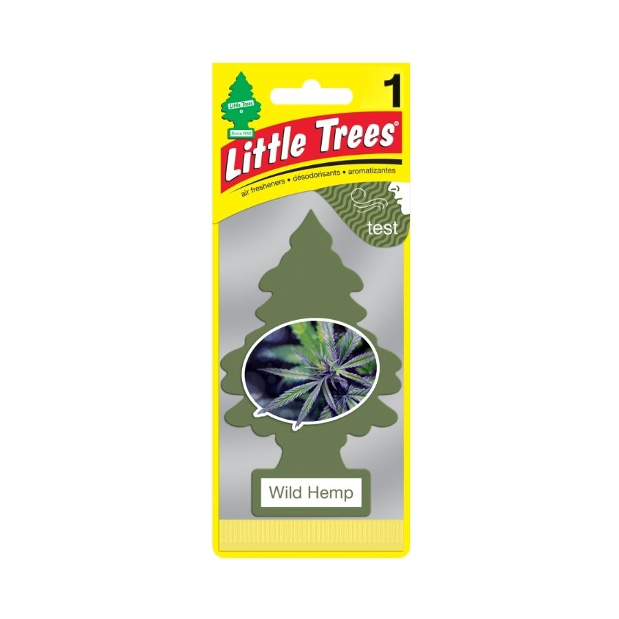 Little tree wild hemp airfreshner with white background.