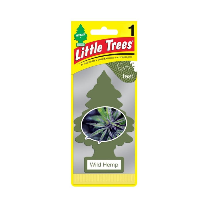 Little tree wild hemp airfreshner with white background.