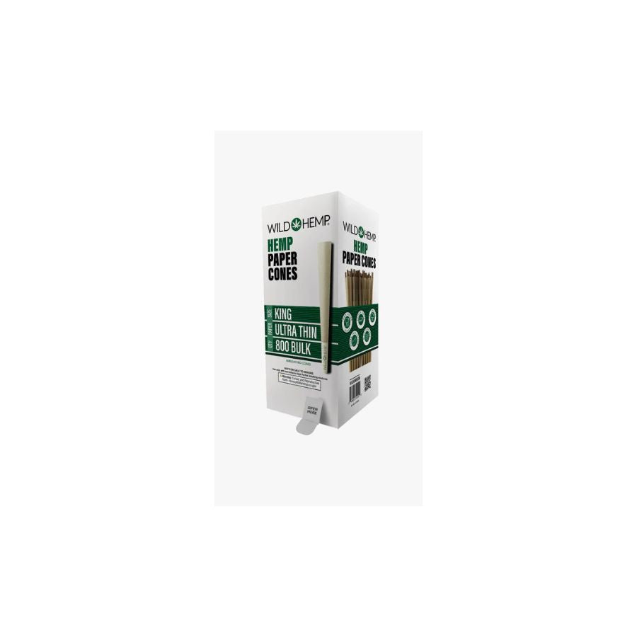 Wild hemp hemp paper cone king size bulk dsplay on a white background