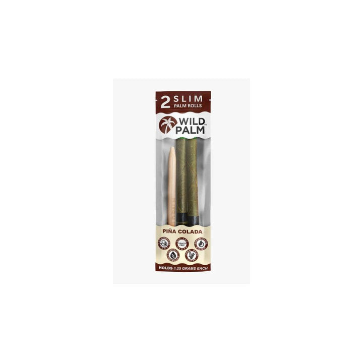 Pack of Wild Palm slim palm rolls with Piá Colada flavor on a white background