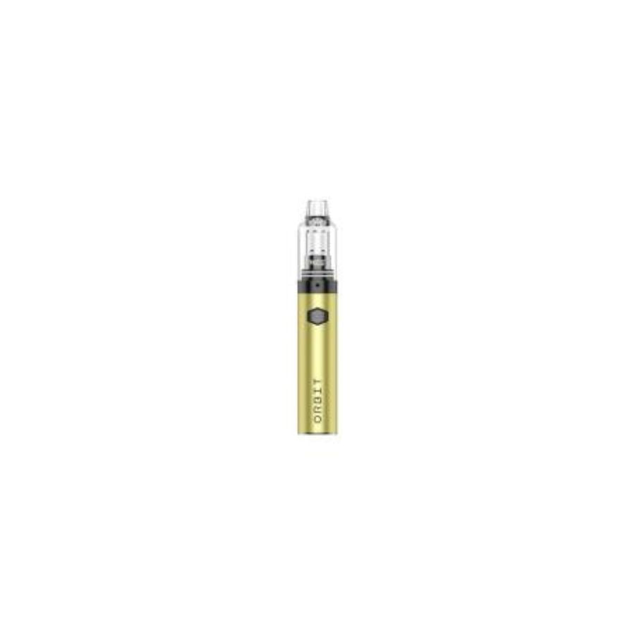 Yellow electronic device on a white background