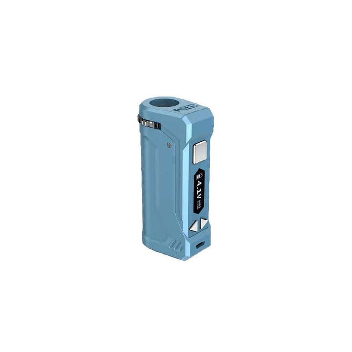 Blue electronic device on a white background