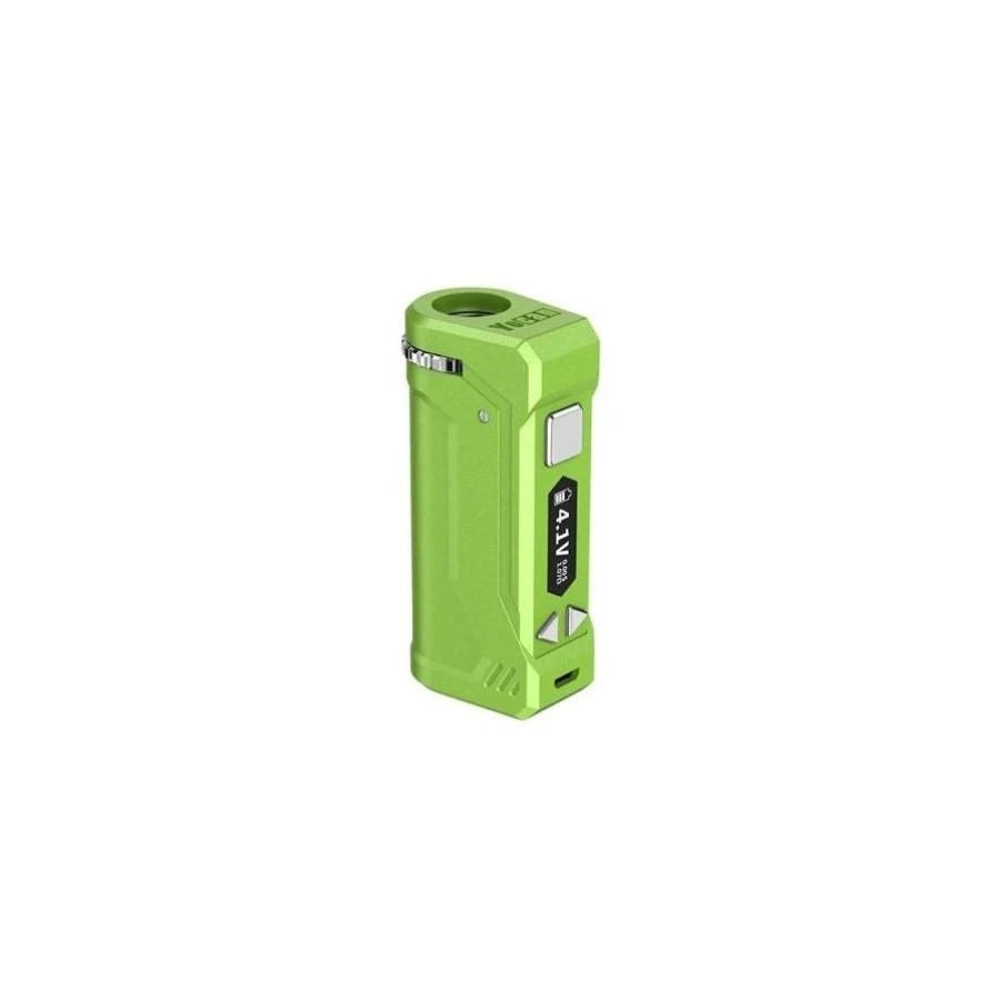 Green electronic device on a white background