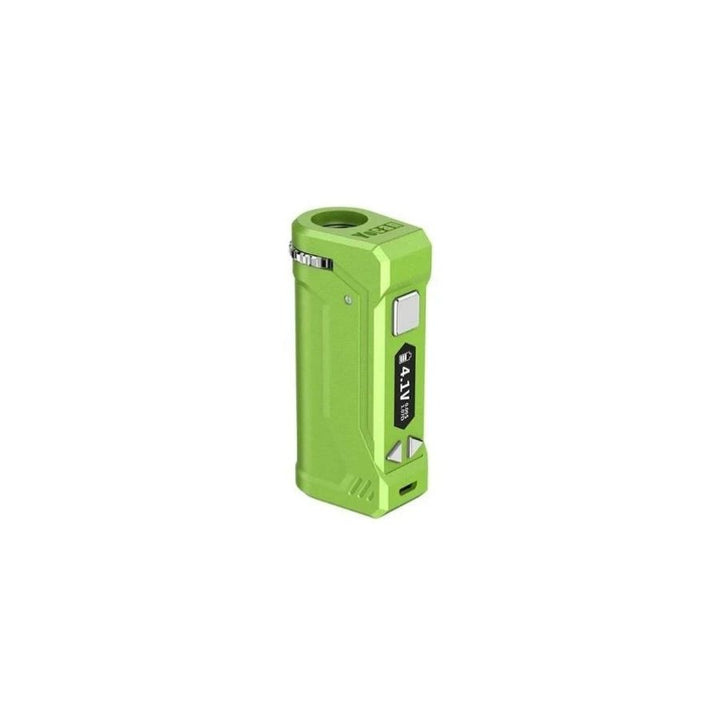 Green electronic device on a white background