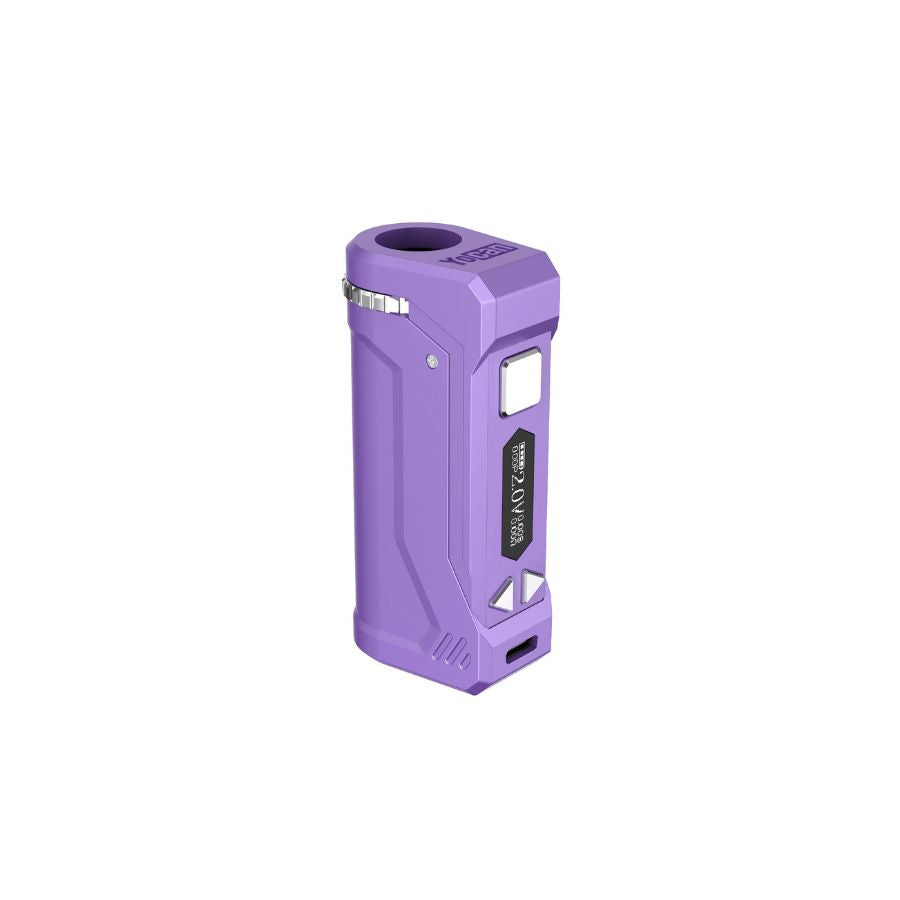 Purple electronic device on a white background
