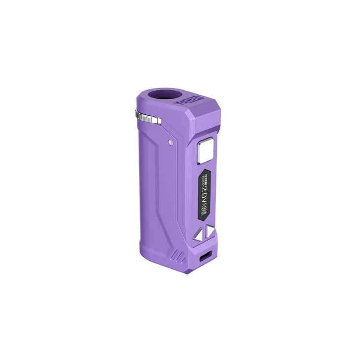 Purple electronic device on a white background