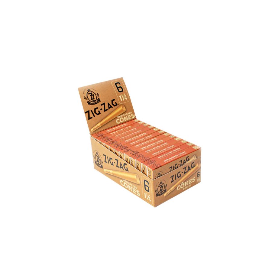 Zig-zag unbleached cone 6 pack on a white background