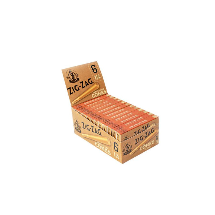 Zig-zag unbleached cone 6 pack on a white background