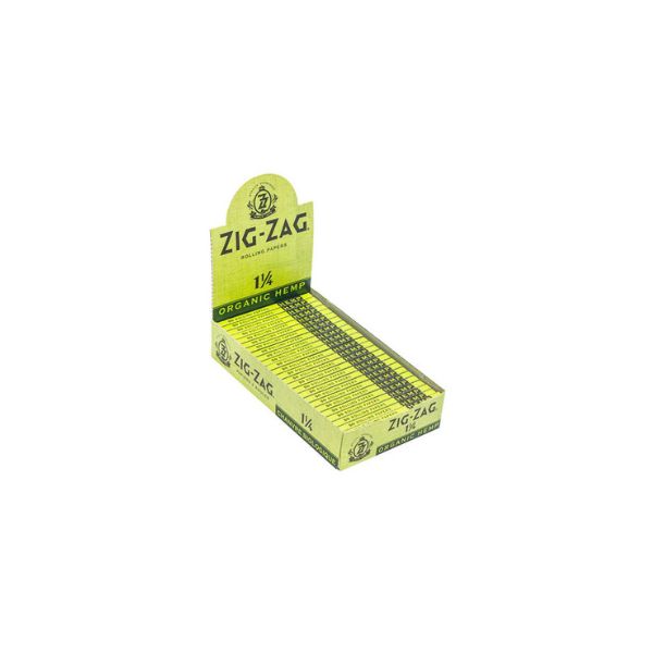 Box of Zig-Zag organic rolling papers on a white background
