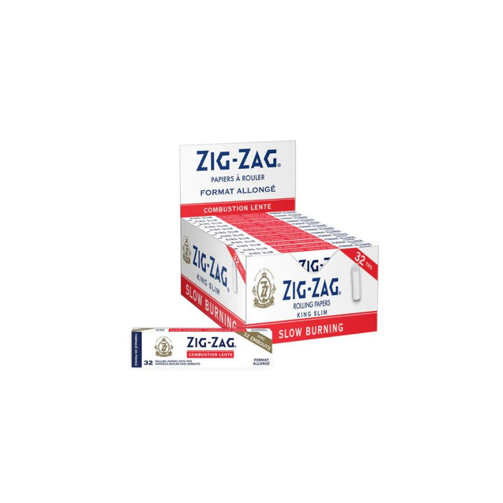 Multiple boxes of Zig-Zag rolling paper on a white background
