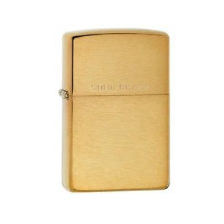 Zippo Brushed Brass 204 on a white background