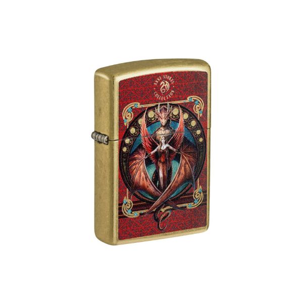 Zippo lighter with artistic design on a white background