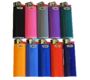 big lighters assorted  on a white background