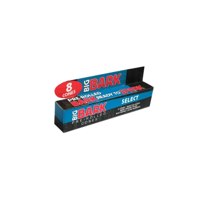 Box of Big Bark pre-rolled cones on a white background