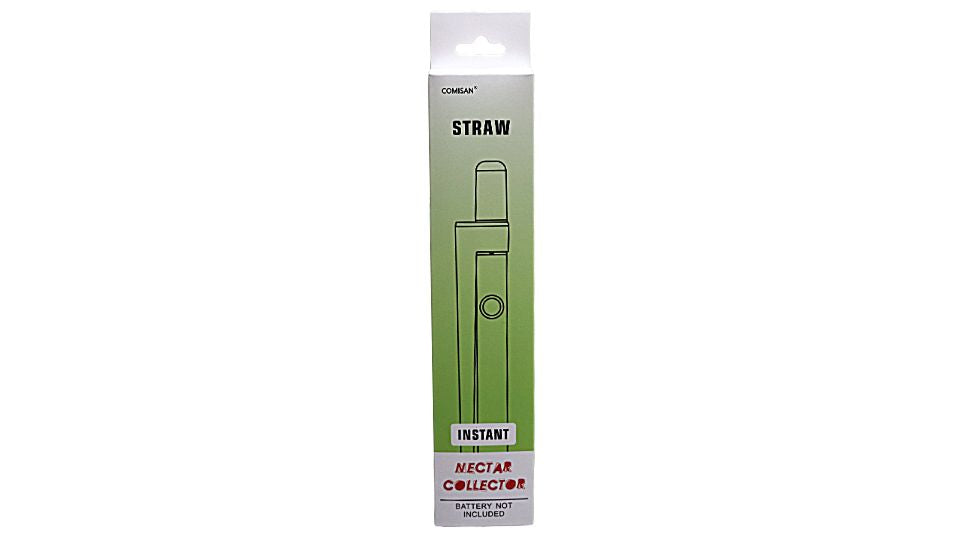 Green packaging of a nectar collector with text on a white background