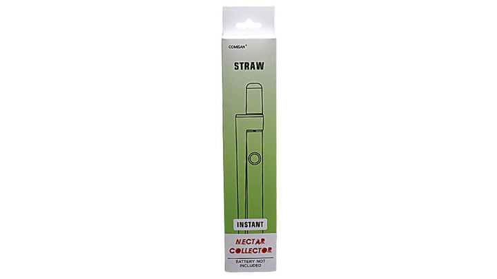 Green packaging of a nectar collector with text on a white background