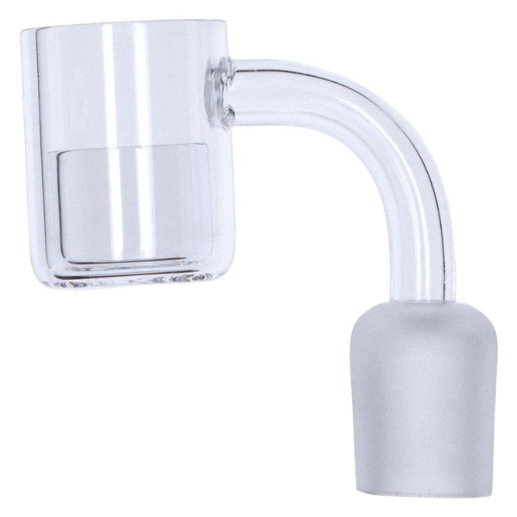 Clear glass banger 14mm female on a white background