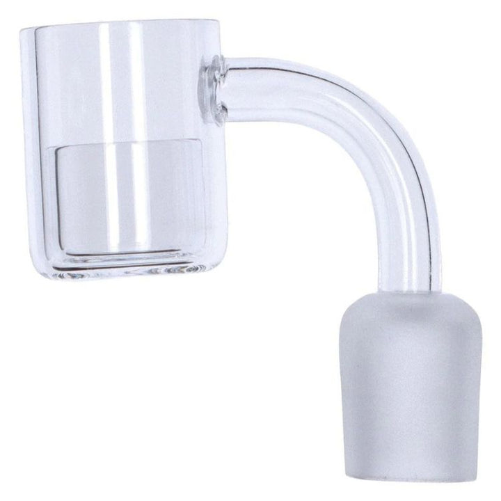 Clear glass banger 14mm female on a white background
