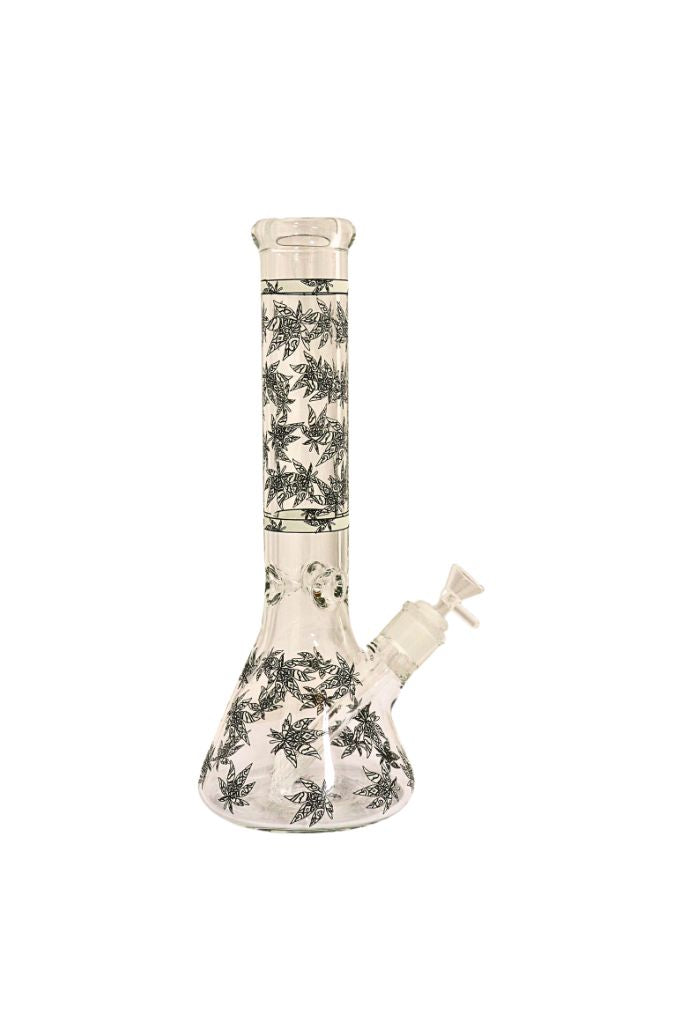 Bong with floral pattern on a white background