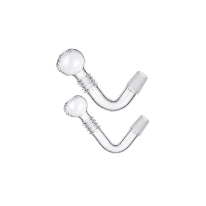 Glass oil burner 14mm male fritz type on a white background