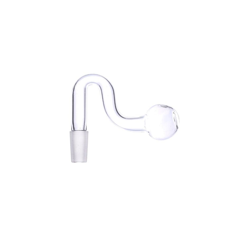Glass oil burner 10mm male on a white background