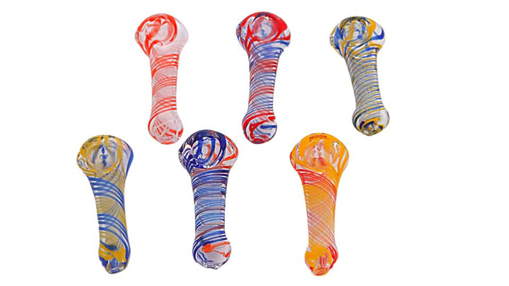 Set of colorful glass pipes on a white background