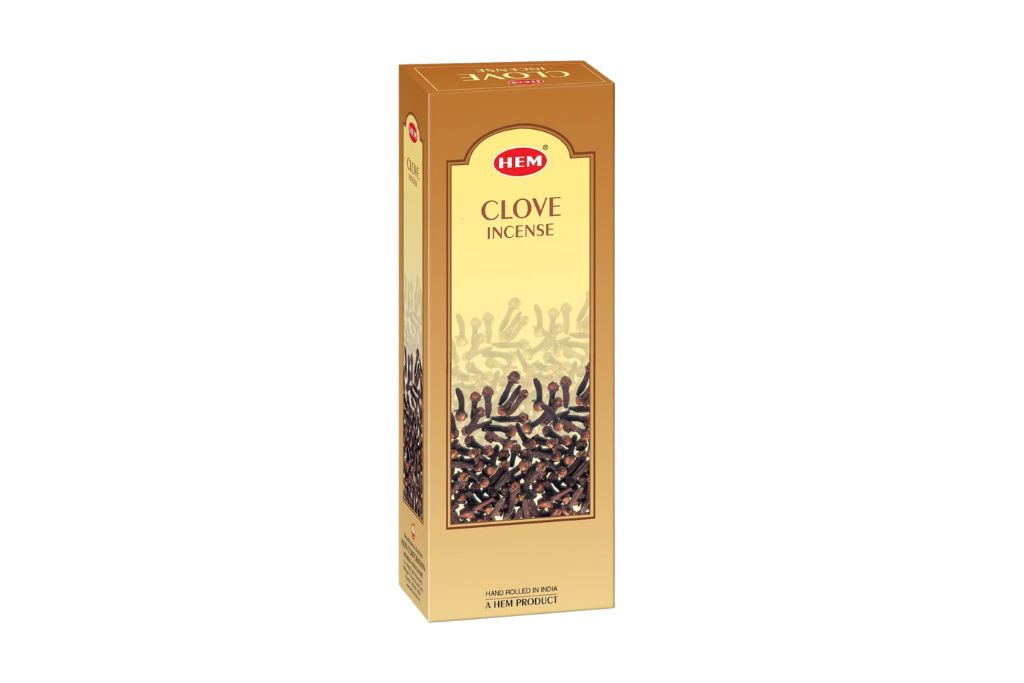HEM Clove Incense packaging on a white background