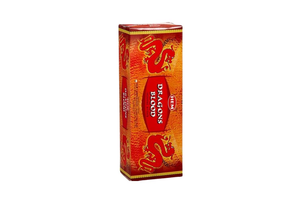 Red box with gold design on a white background