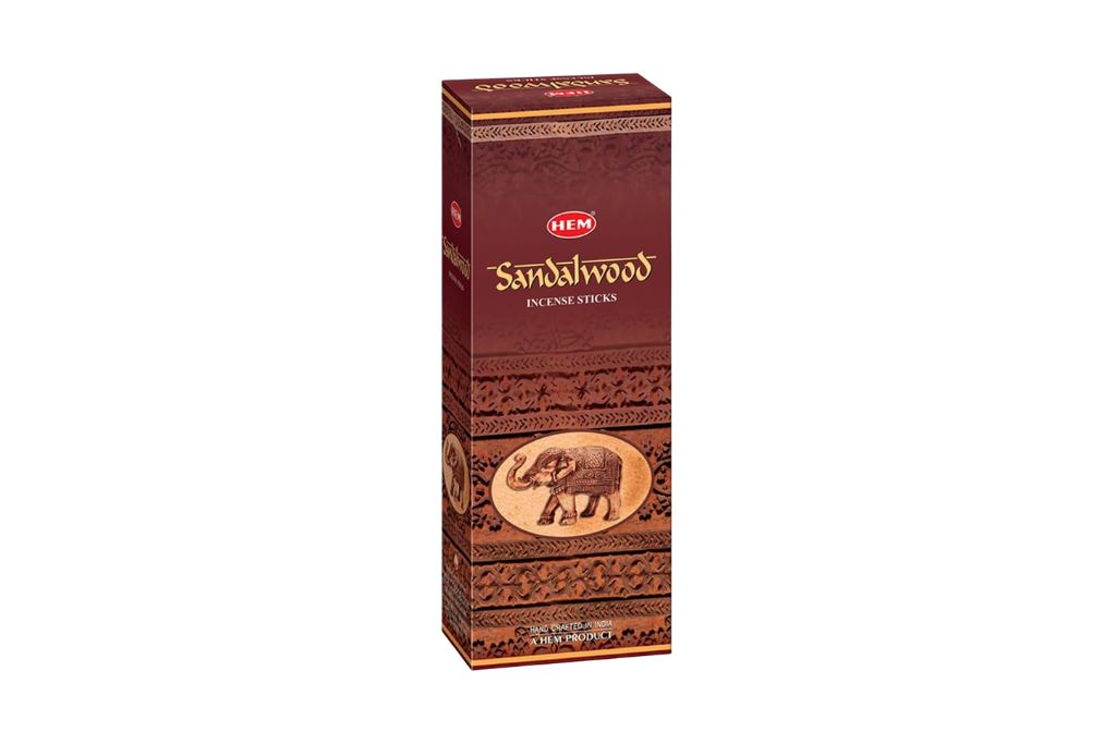 Box of Hem Sandalwood Incense Sticks on a white background