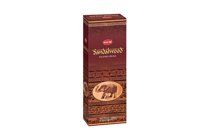 Box of Hem Sandalwood Incense Sticks on a white background