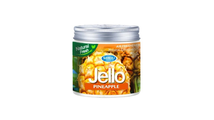 Jello of pineapple Jell-O on a white background