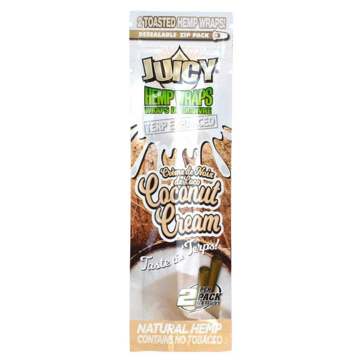 package of Juicy Jay Hemp wraps coconut cream on a white backround