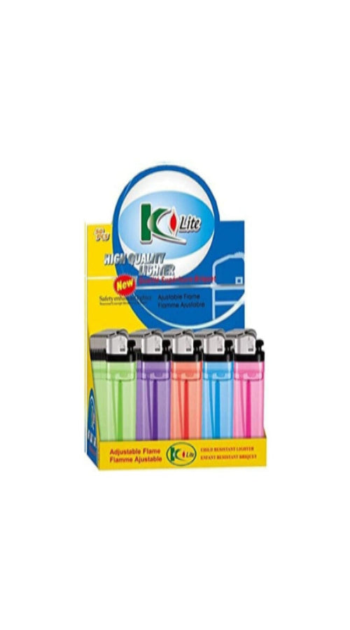 klite high quality disposable lighter on a white background