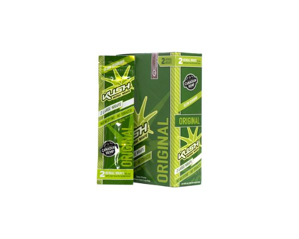 Two green boxes of Kush Original on a white background