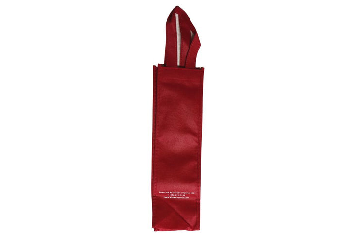 Red color single bottle bag on a white background