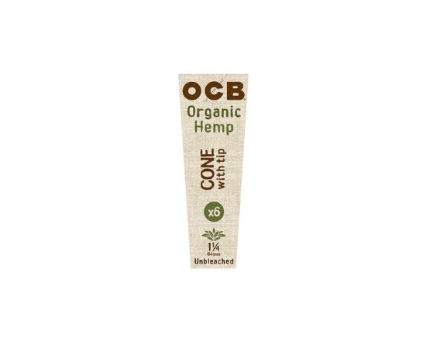 OCB Organic Hemp cone packaging on a white background