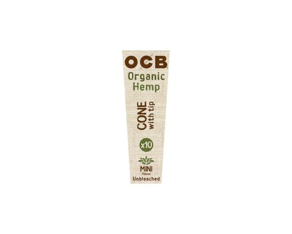 OCB Organic Hemp cone packaging on a white background