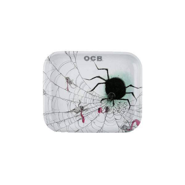 Ocb rolling tray spideron a white background