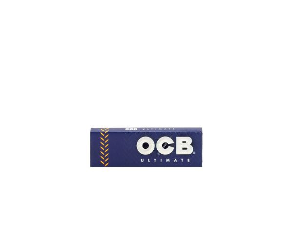 Ocb ultimate single wide rolling papers on a white background