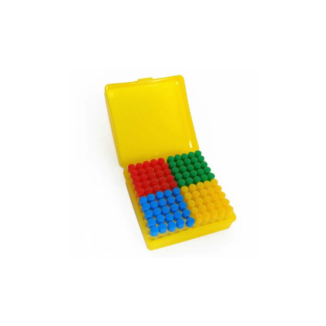perfume vials in a yellow box on a white background