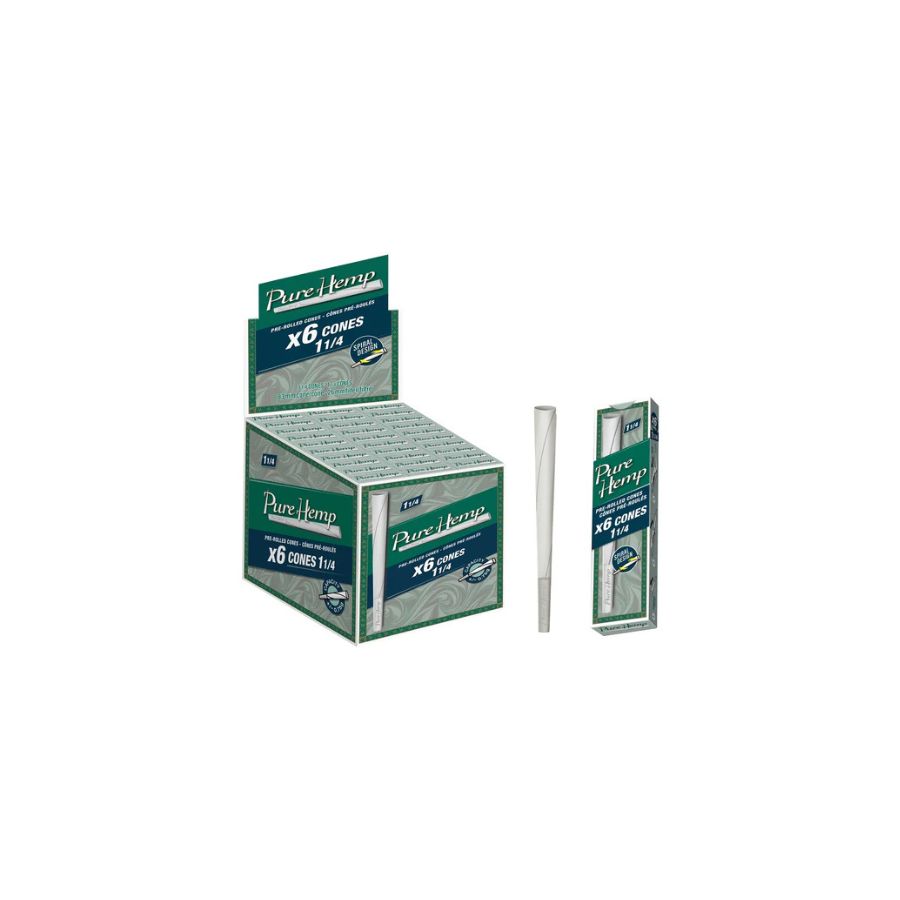 Box of Pure Hemp rolling papers on a white background