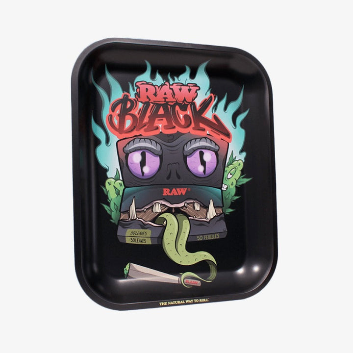 Black rolling tray with colorful &