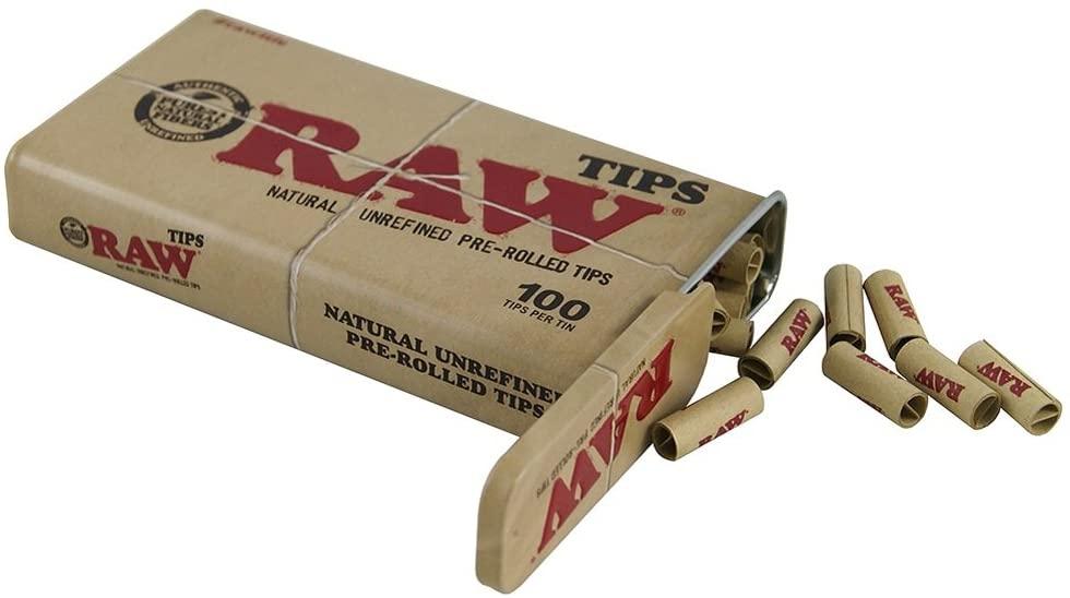 Raw Pre Rolled Filter tips Metal Tin 100 Pack - Shell Shock