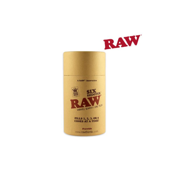 Gold container of RAW branded product on a white background