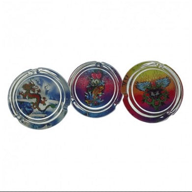 round glass ashtray - Shell Shock  