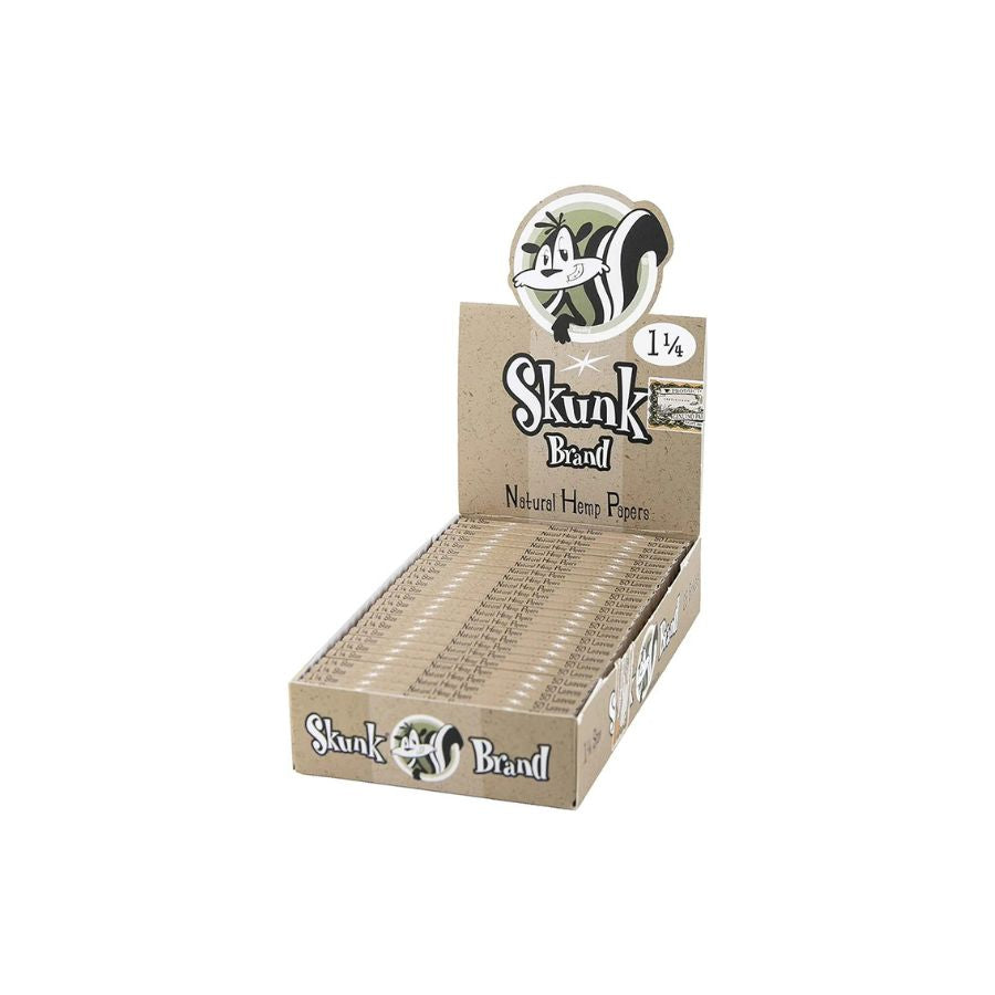 Skunk Brand natural hemp pipes packaging on a white background